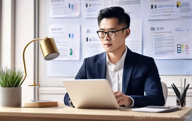 소셜미디어마케팅 경력직 이직 준비 - **Prompt:** A dynamic and inspiring scene featuring a successful Chinese business professional, in t...